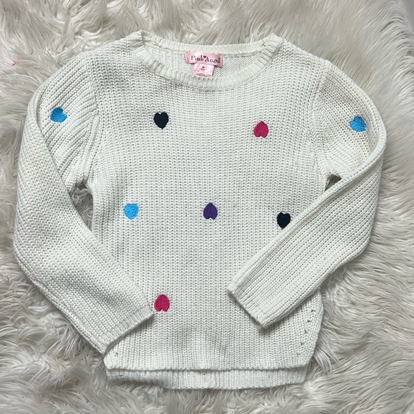 Pink Angel Other - Pink Angel Girls' Hearts Sweater White Size 5/6